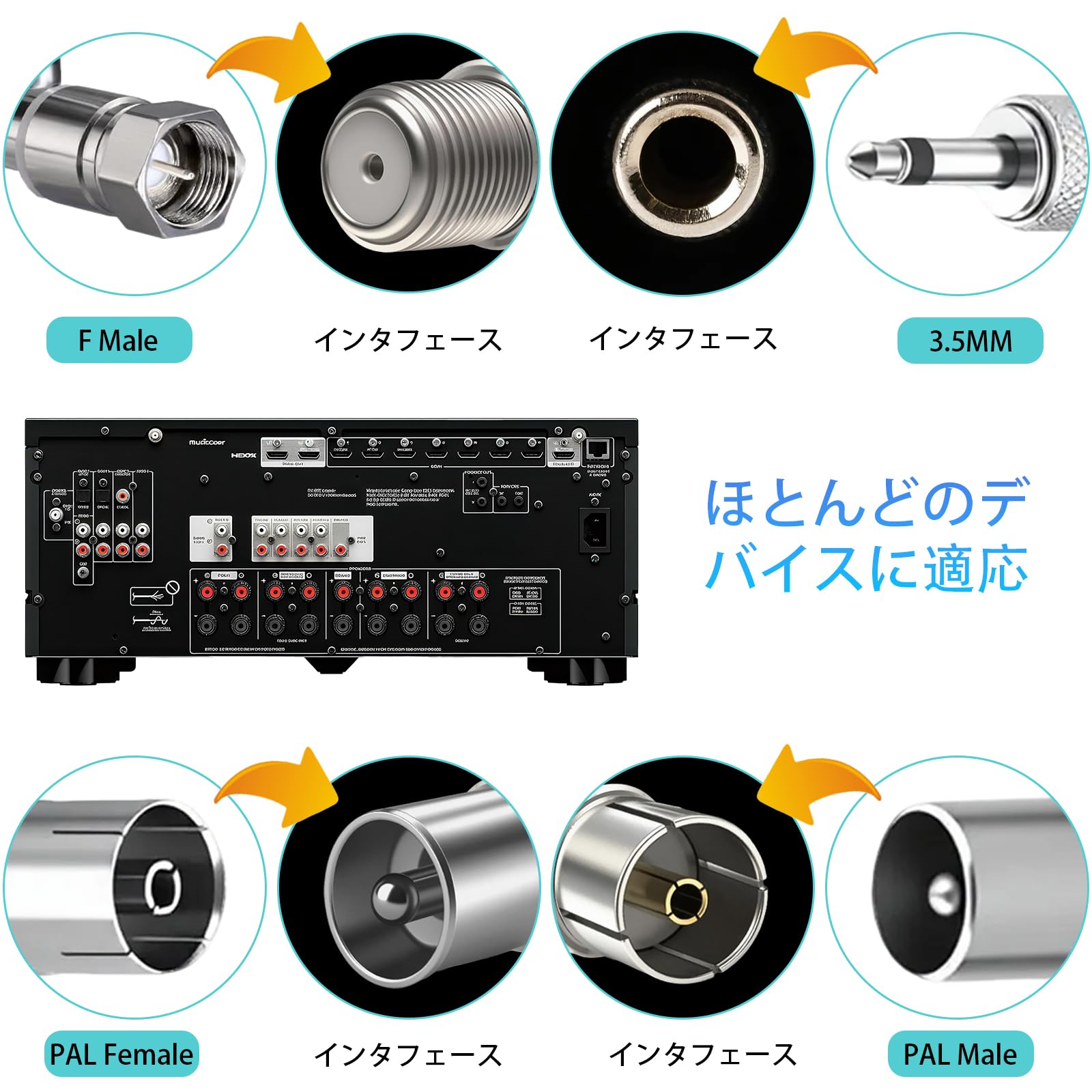 Amazon.co.jp: AQTAQ FMラジオアンテナ 伸縮式 FMアンテナ交換用 50cm